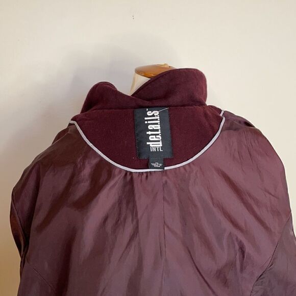 Details INTL Burgundy Full Zip Hooded Jacket w/Detachable Hood (Size: 1X) - Picture 10 of 14